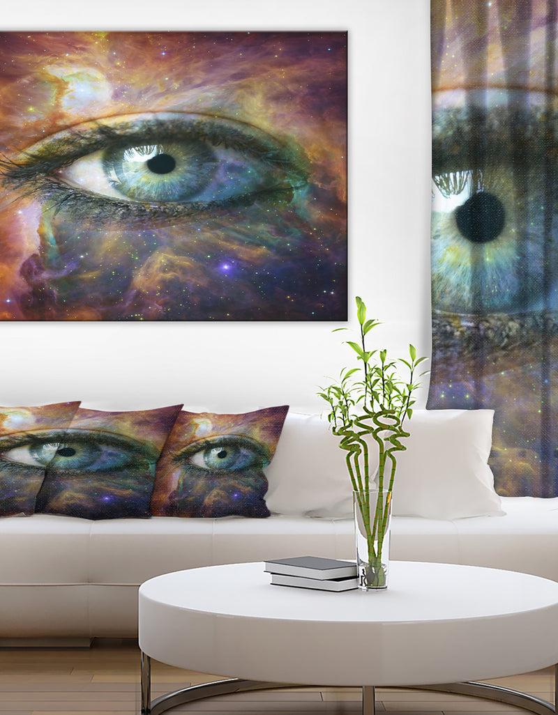 DesignQ Human Eye Looking in Universe - Contemporary Canvas Art Print