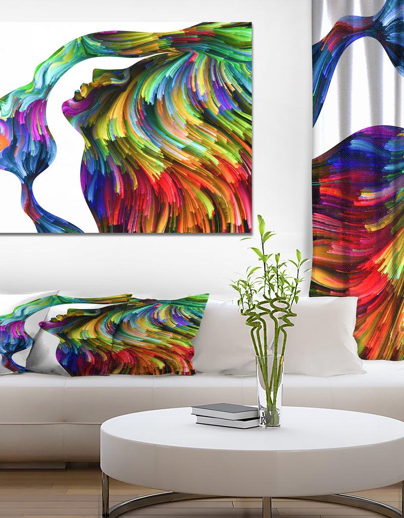 DesignQ Human Head Dream Together - Abstract People Print on Wrapped Canvas