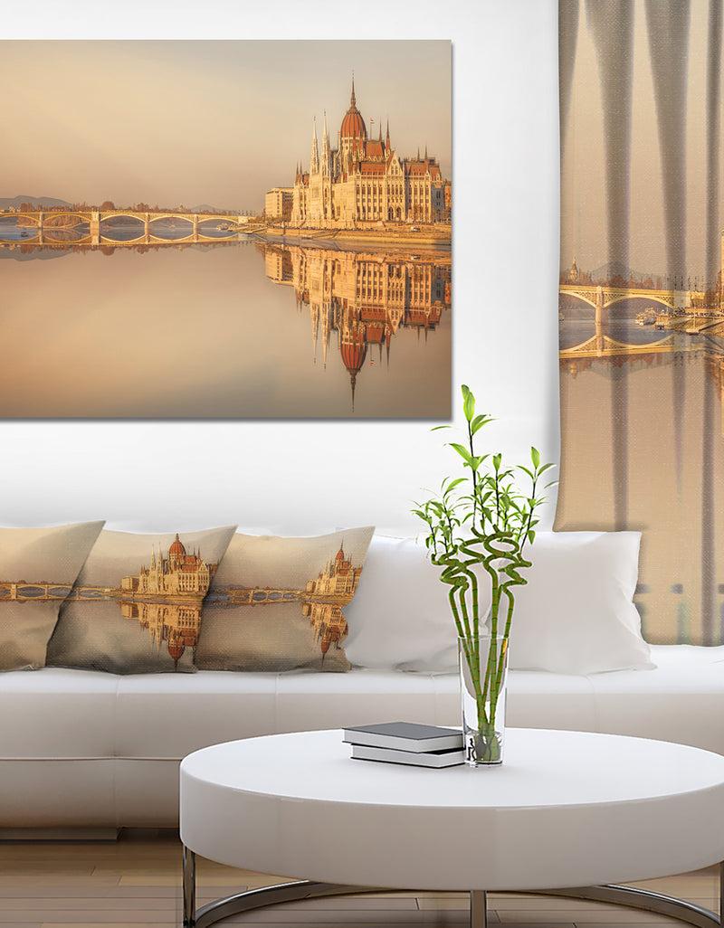 DesignQ Hungarian Parliament Panorama - Modern Cityscape Wall Art