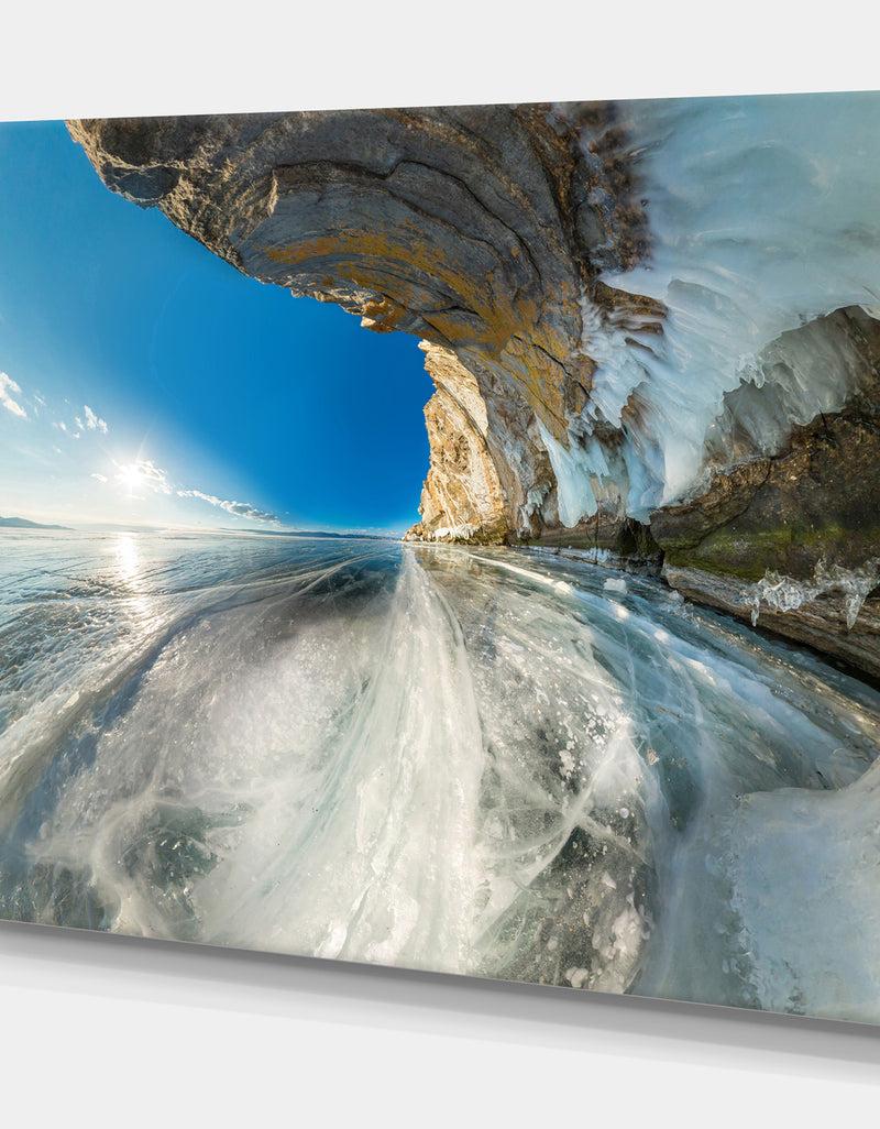 DesignQ Ice Grotto In Rock On Olkhon Island - Landscapes Photography On Wrapped Canvas