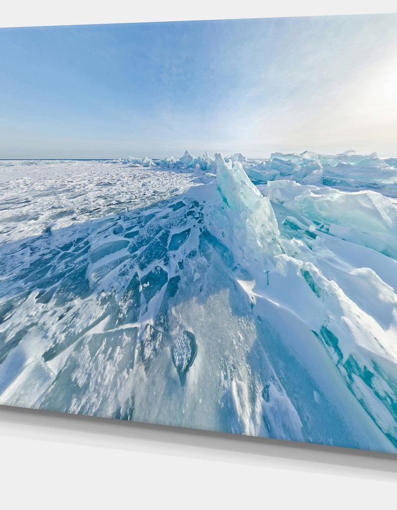 DesignQ Ice Hummocks In Lake Baikal Siberia - Landscape Artwork Canvas