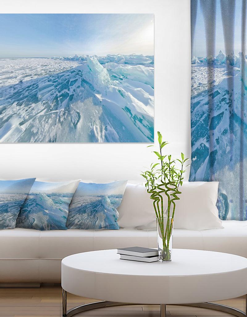 DesignQ Ice Hummocks in Lake Baikal Siberia - Landscape Artwork Canvas