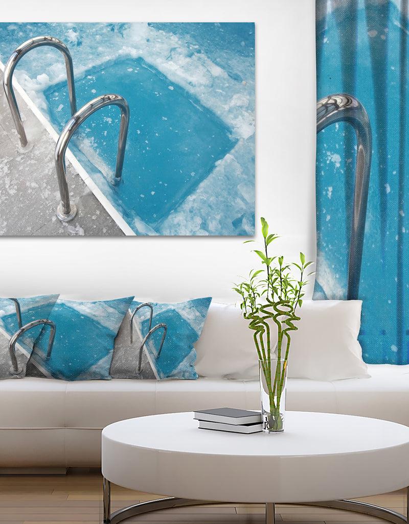 DesignQ Ice Swimming Blue Pool - Photography Canvas Print