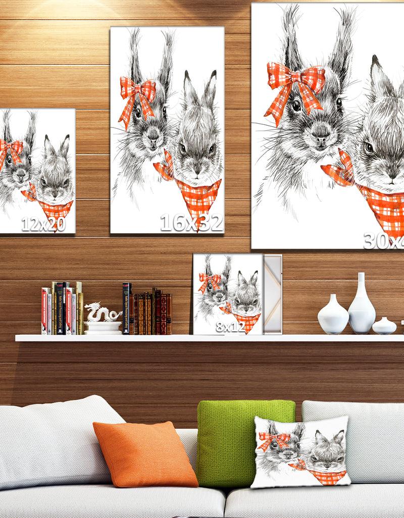 DesignQ Illustration Of Cute Animals - Farmhouse Animal Painting Print On Wrapped Canvas