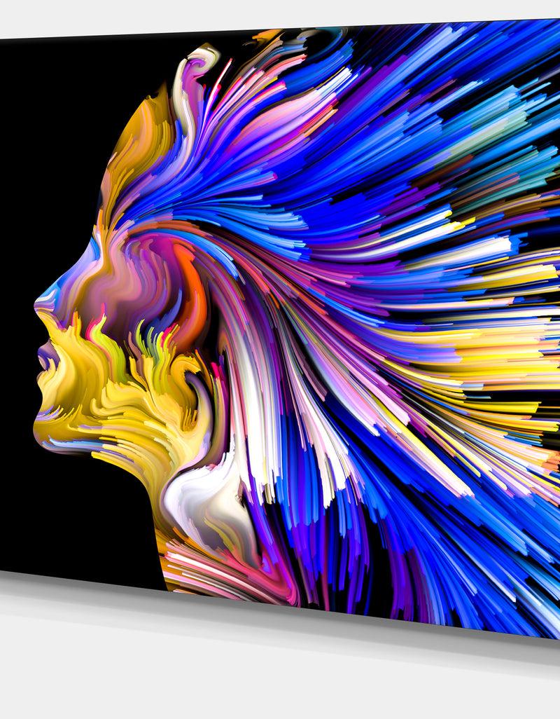 DesignQ Imagination In Blue - Abstract Canvas Art Print