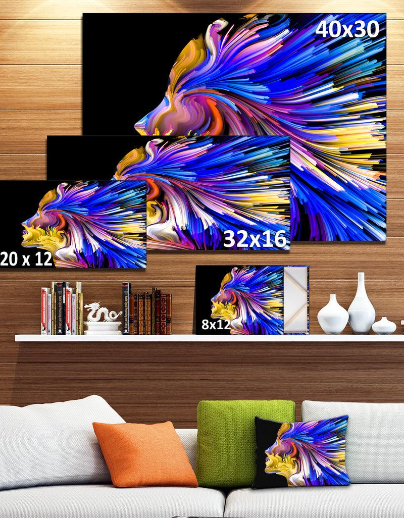 DesignQ Imagination In Blue - Abstract Canvas Art Print