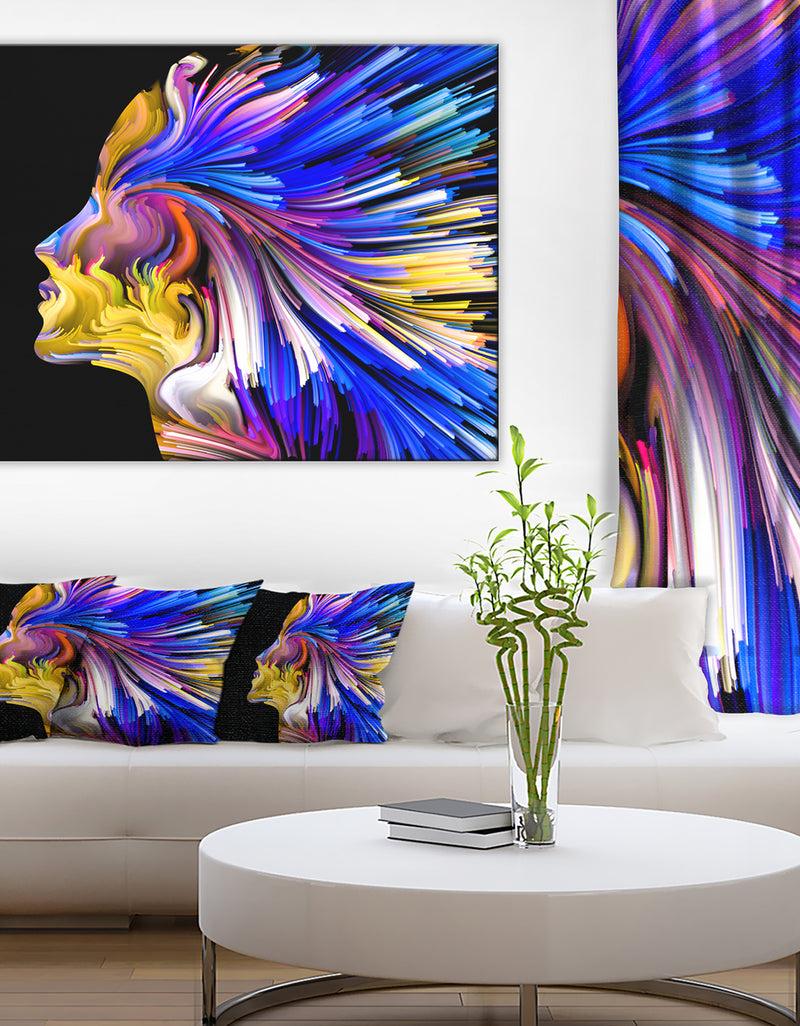 DesignQ Imagination in Blue - Abstract Canvas Art Print