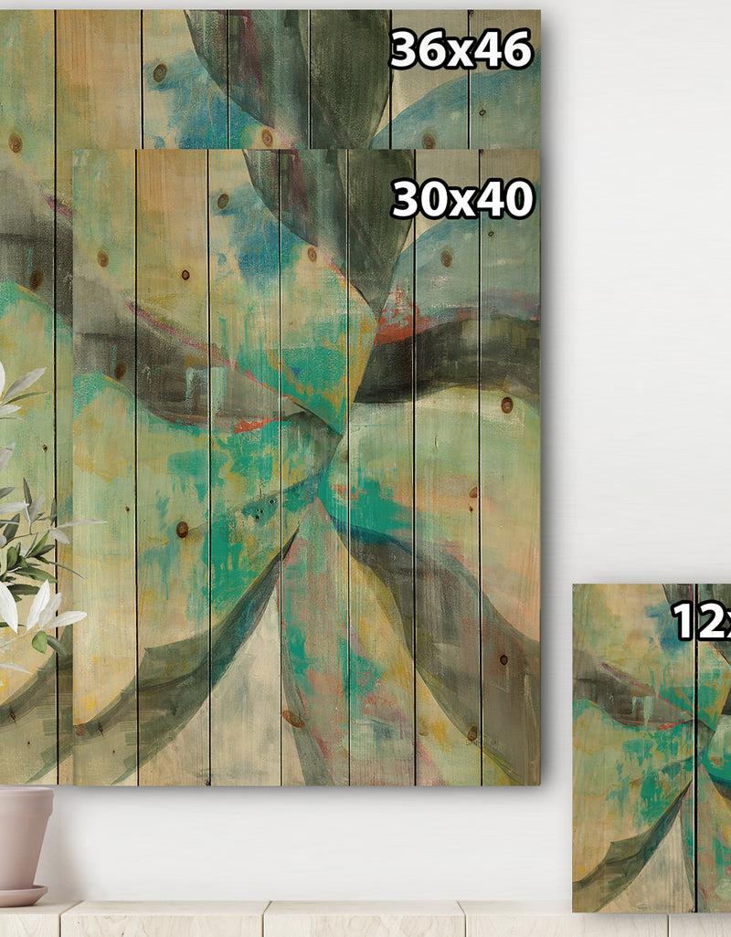 DesignQ In The Valley Abstract I - Traditional Print On Natural Pine Wood