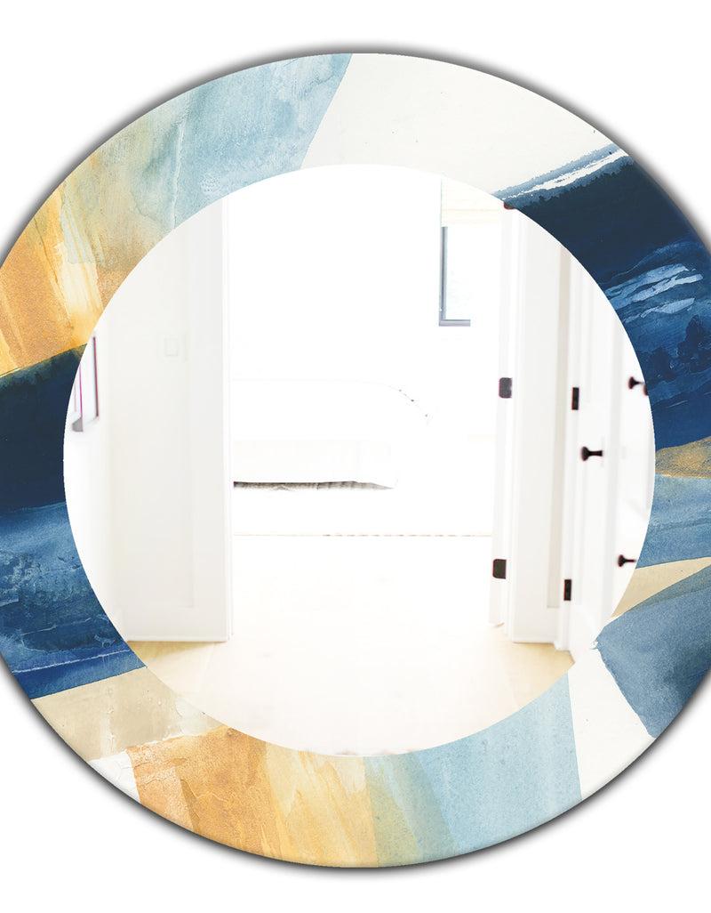 DesignQ Indigo Panel I - Modern Mirror - Oval Or Round Wall Mirror