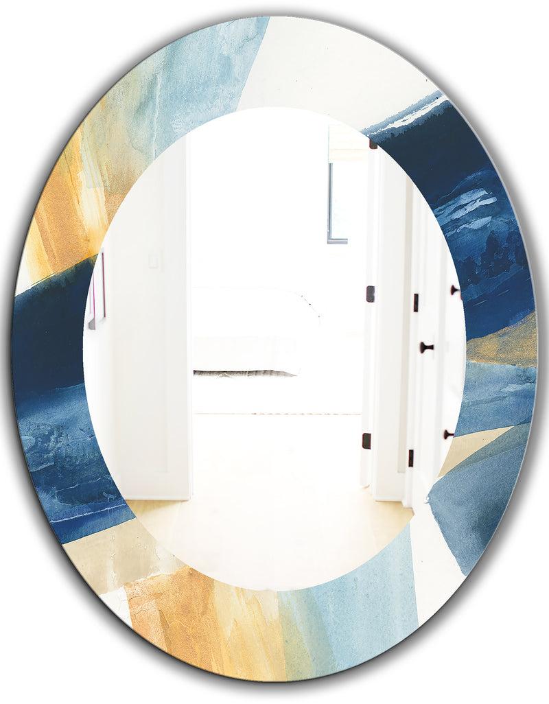DesignQ Indigo Panel I - Modern Mirror - Oval Or Round Wall Mirror