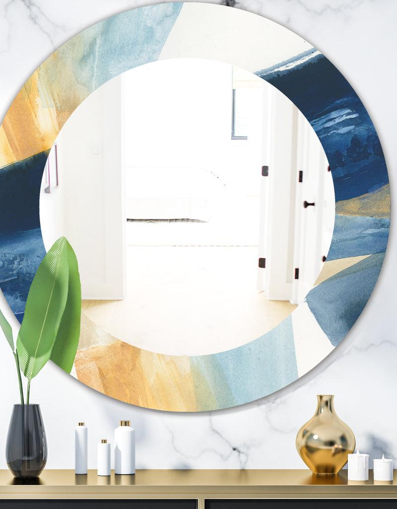 DesignQ Indigo Panel I - Modern Mirror - Oval or Round Wall Mirror