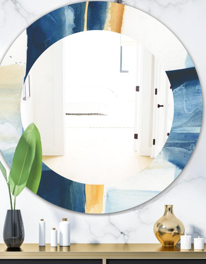 DesignQ Indigo Panel IV - Modern Mirror - Oval or Round Wall Mirror