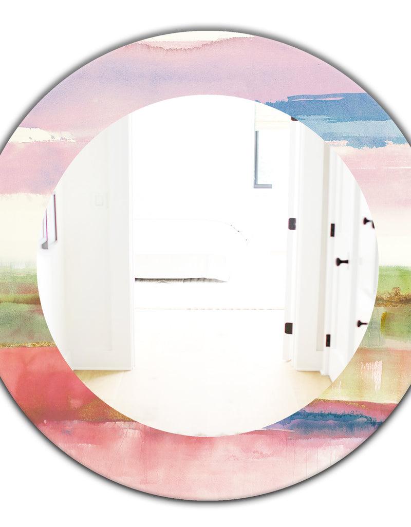 DesignQ Influence Of Line And Color Gold Bright - Modern Mirror - Oval Or Round Wall Mirror