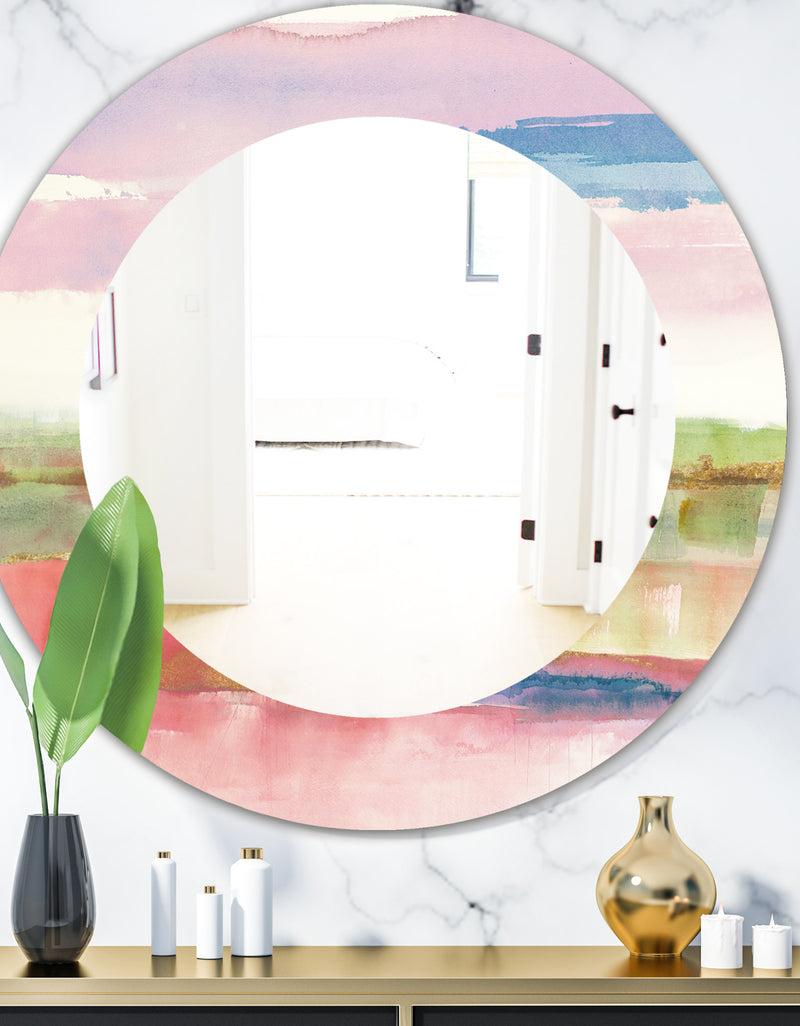 DesignQ Influence Of Line and Color Gold Bright - Modern Mirror - Oval or Round Wall Mirror
