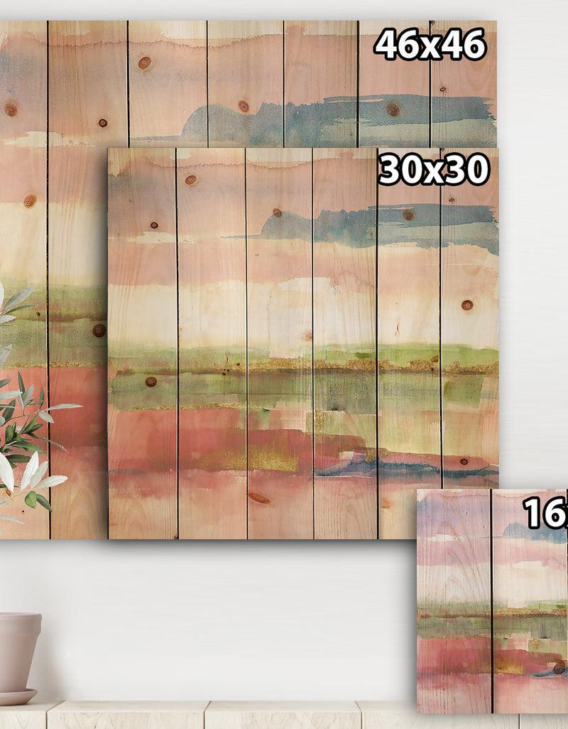 DesignQ Influence Of Line And Color Gold Bright - Shabby Chic Print On Natural Pine Wood