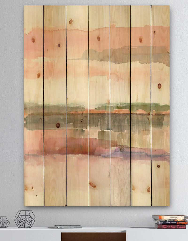 DesignQ Influence of Line and Color - Traditional Floral Print on Natural Pine Wood