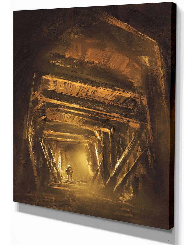 DesignQ Inside Of The Mine Shaft - Landscapes Contemporary On Wrapped Canvas