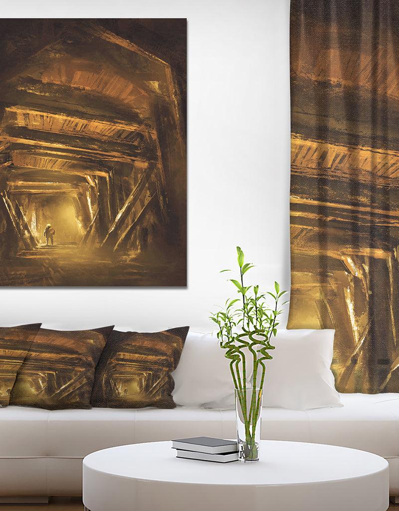 DesignQ Inside of the mine shaft - Landscapes Contemporary on wrapped Canvas