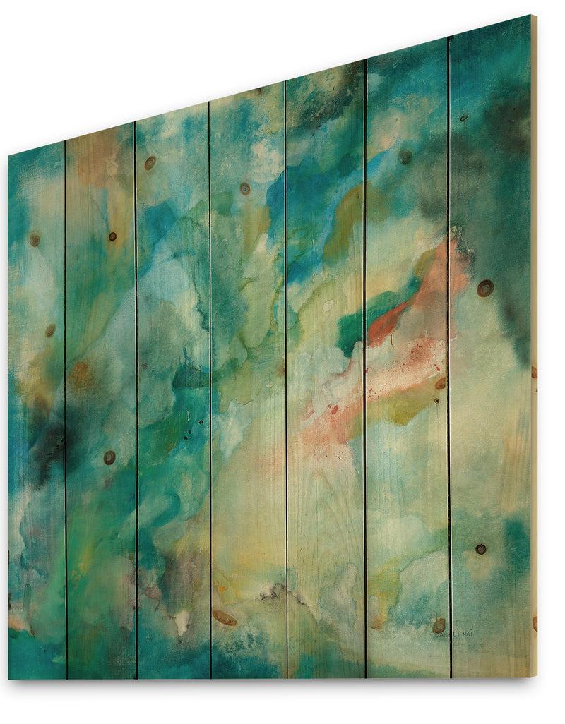 DesignQ Interstellar - Contemporary Print On Natural Pine Wood