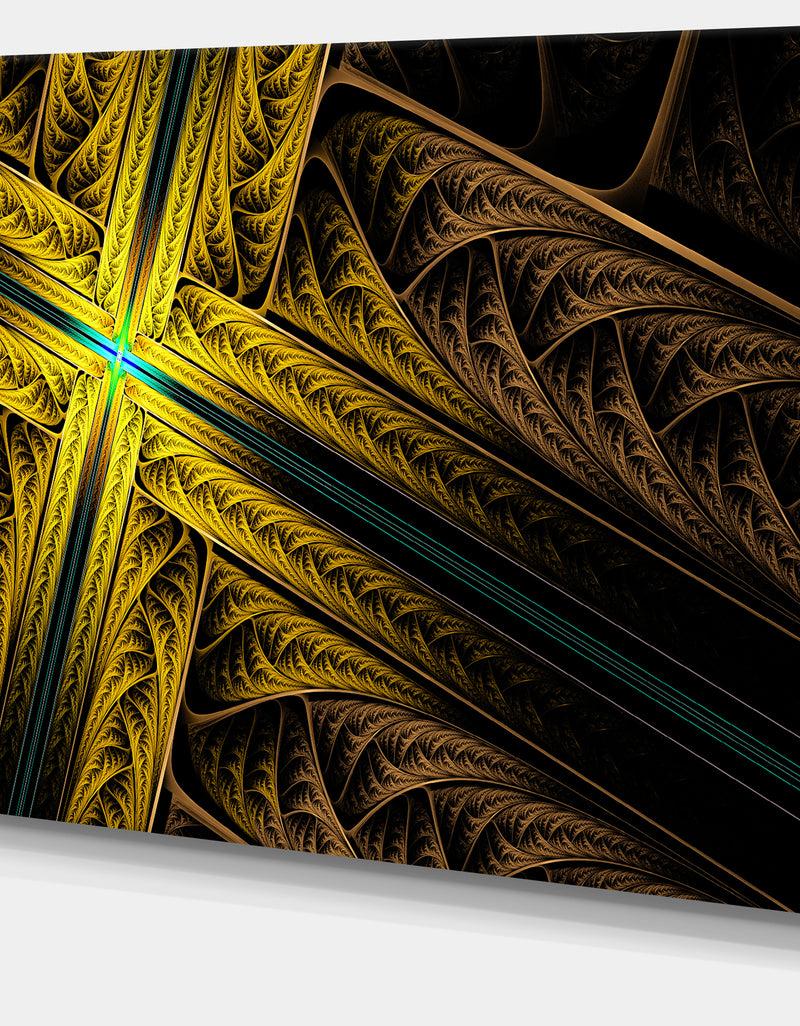 DesignQ Intricate Multi-colored Cross - Digital Art Canvas Print