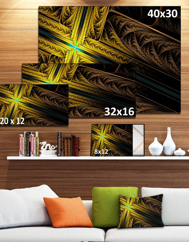 DesignQ Intricate Multi-colored Cross - Digital Art Canvas Print