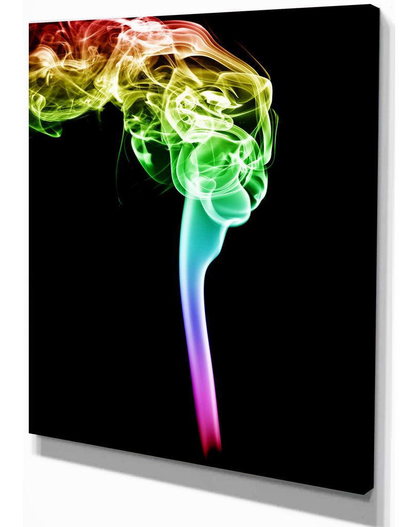 DesignQ Isolated Abstract Smoke On Black - Abstract Canvas Wall Art Print