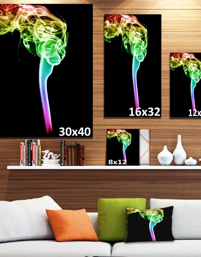 DesignQ Isolated Abstract Smoke On Black - Abstract Canvas Wall Art Print