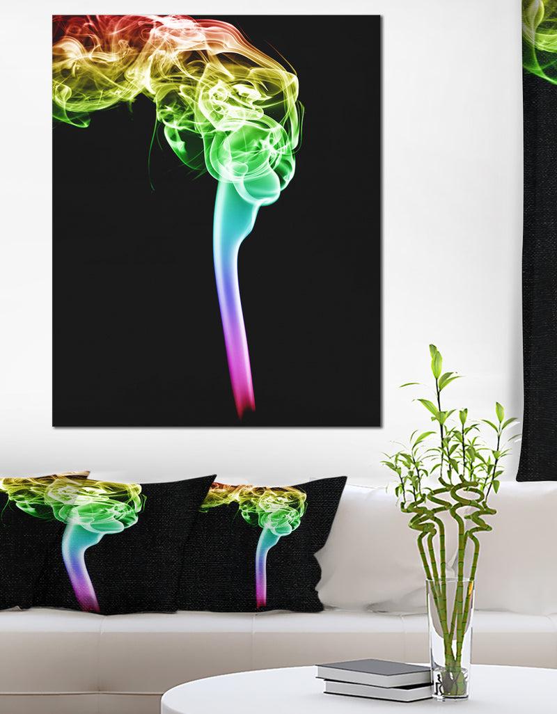 DesignQ Isolated Abstract Smoke On Black - Abstract Canvas Wall Art Print