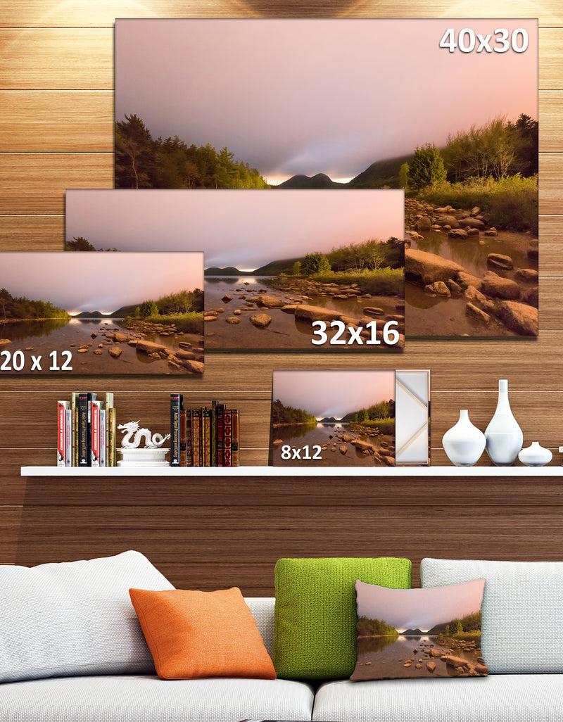 DesignQ Jordan Pond In Acadia Park - Contemporary Landscape Canvas Art