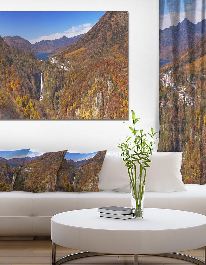 DesignQ Kegon Falls near Nikko Panorama - Landscape Wall Art on Canvas