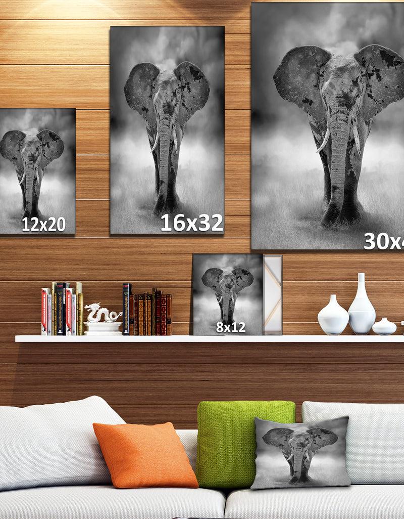 DesignQ Kenya Africa Large Elephant Bull - Africa Animals Photography On Wrapped Canvas