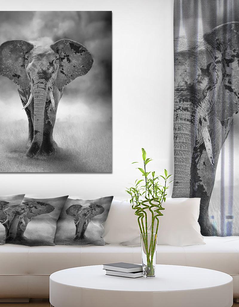 DesignQ Kenya Africa Large Elephant Bull - Africa Animals photography on Wrapped Canvas