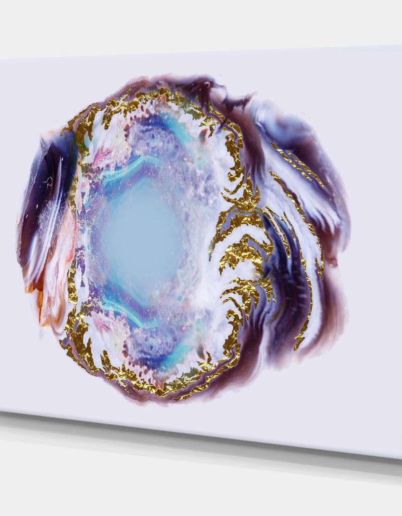 DesignQ Kidney Gerbera Golden Agate - Glam Canvas Wall Art Print