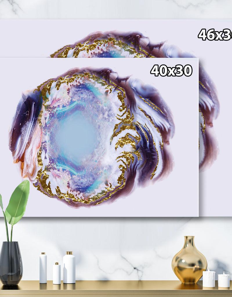 DesignQ Kidney Gerbera Golden Agate - Glam Canvas Wall Art Print