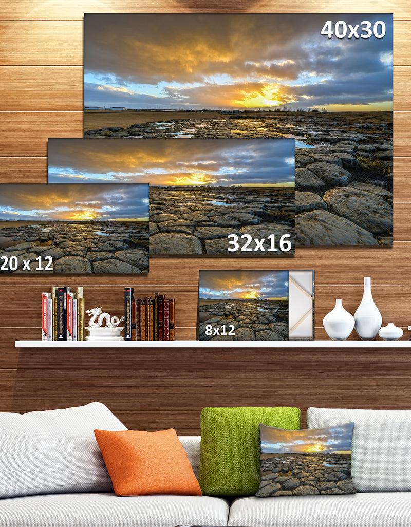 DesignQ Kirkjugolf Church Floor At Sunrise - Seashore Canvas Wall Art