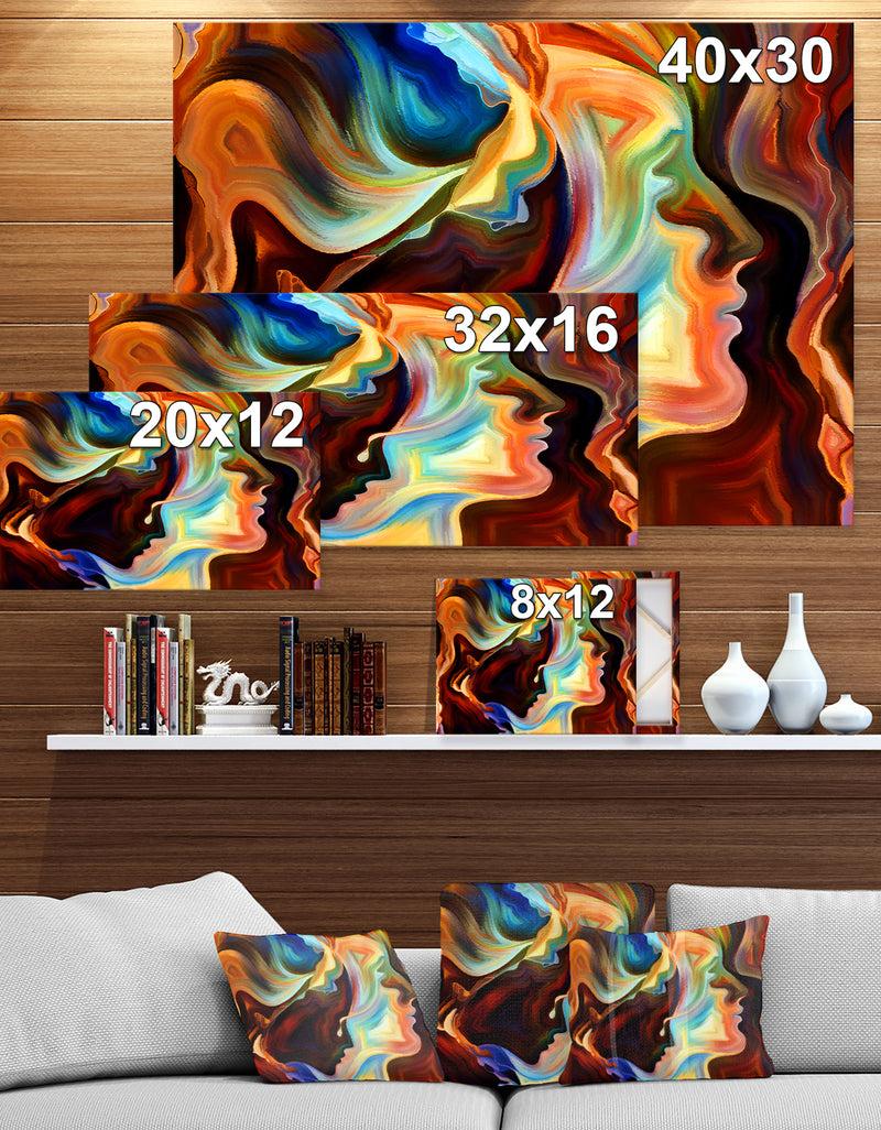 DesignQ Kiss Of Inner Paint - Abstract People Print On Wrapped Canvas