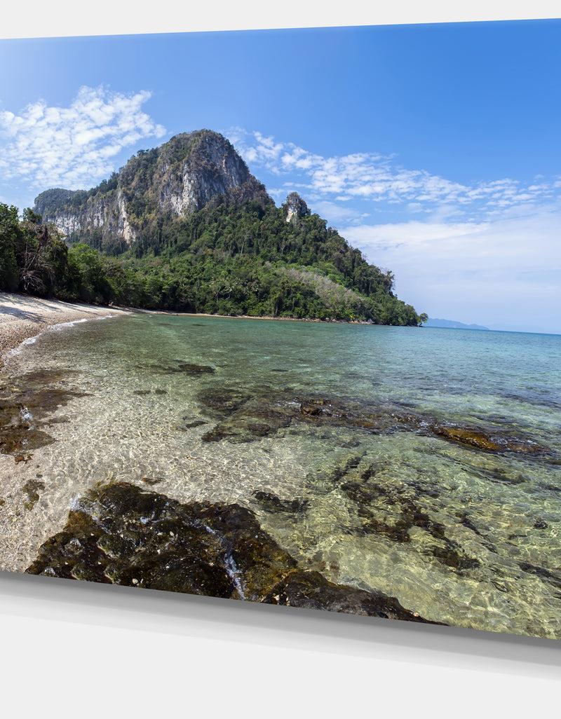 DesignQ Koh Mook Coast Line - Modern Seashore Canvas Wall Art