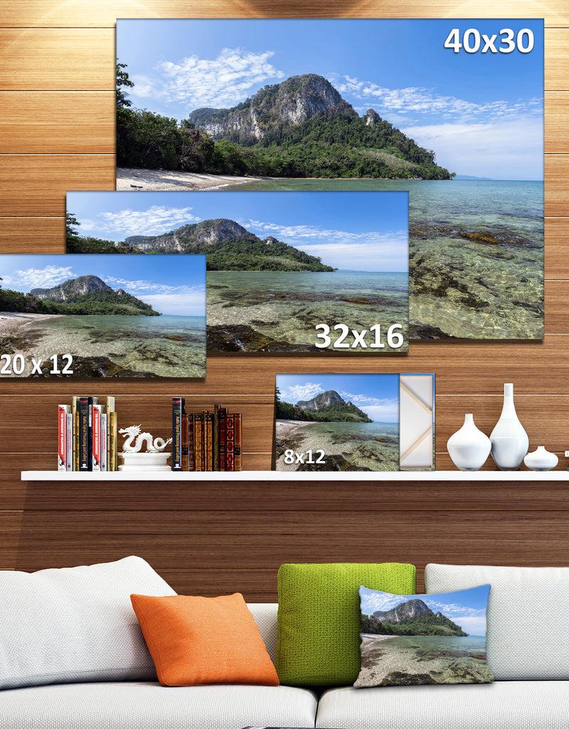 DesignQ Koh Mook Coast Line - Modern Seashore Canvas Wall Art