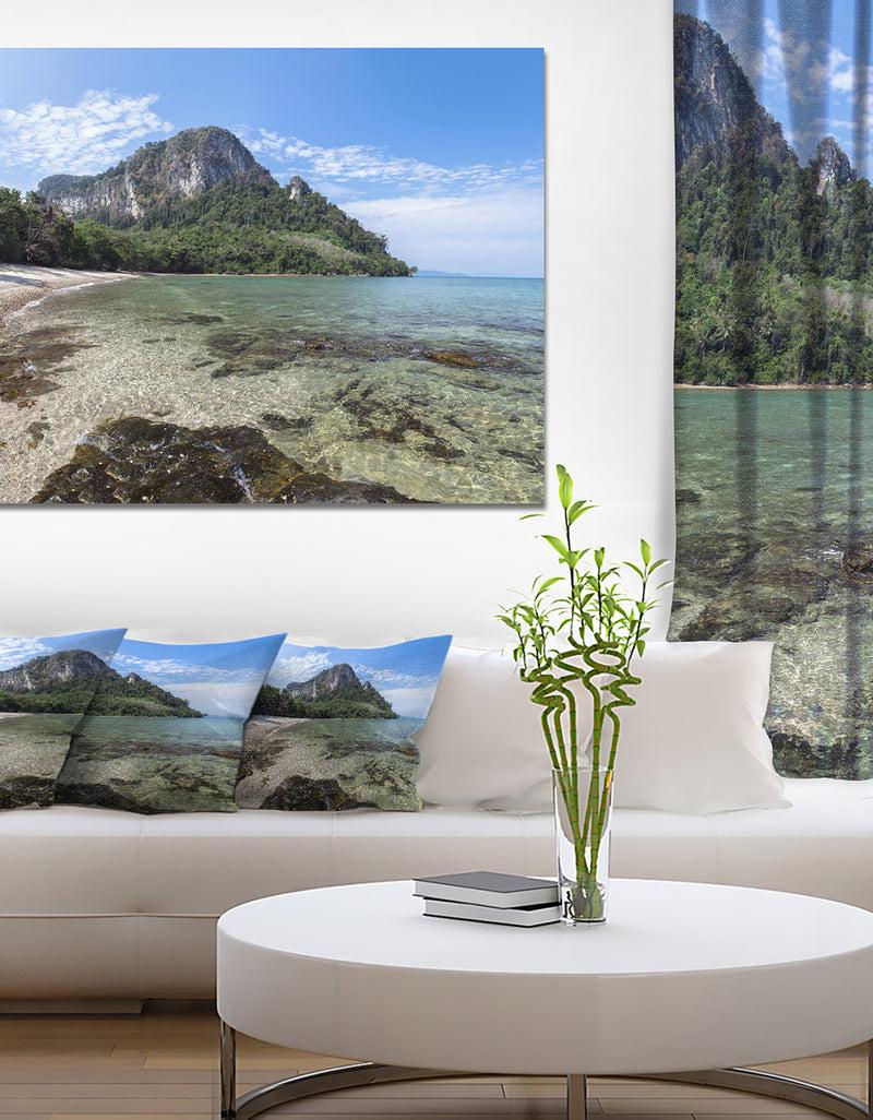 DesignQ Koh Mook Coast Line - Modern Seashore Canvas Wall Art