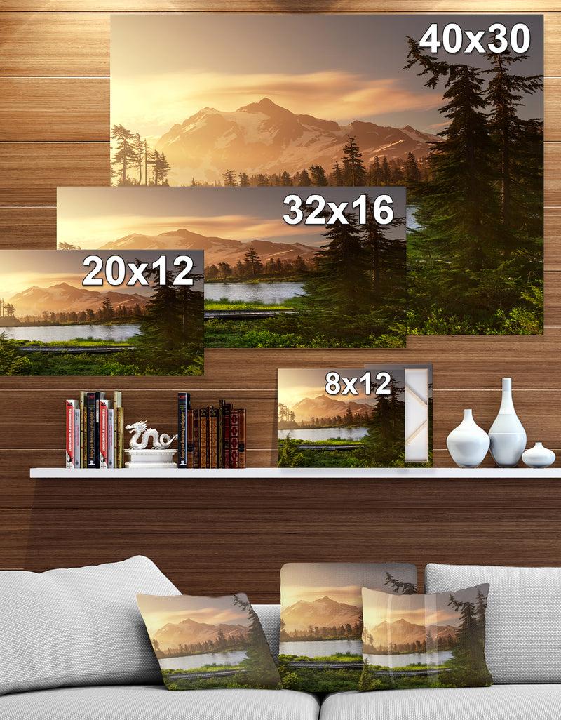 DesignQ Lake And Mount Shuksan - Lake Landscapes Photographic On Wrapped Canvas