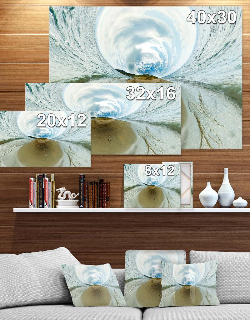 DesignQ Lake Baikal Beach Rock Panorama - Lake Sea & Shore Photographic On Wrapped Canvas