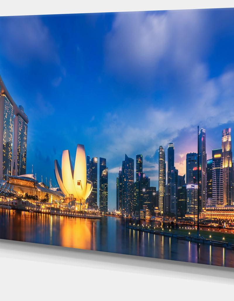 DesignQ Landscape Of Singapore Cityscape - Photo Canvas Print