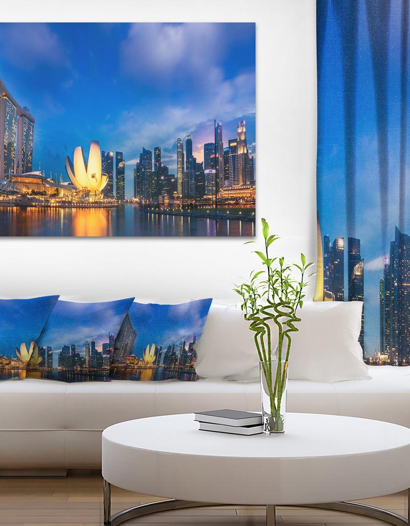 DesignQ Landscape of Singapore Cityscape - Photo Canvas Print