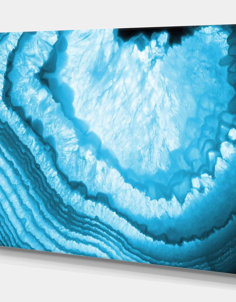DesignQ Large Blue Agate - Contemporary Art On Wrapped Canvas