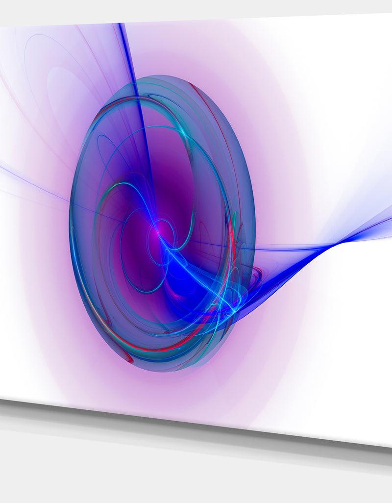 DesignQ Large Blue Fractal Design - Large Glossy Canvas Art Print