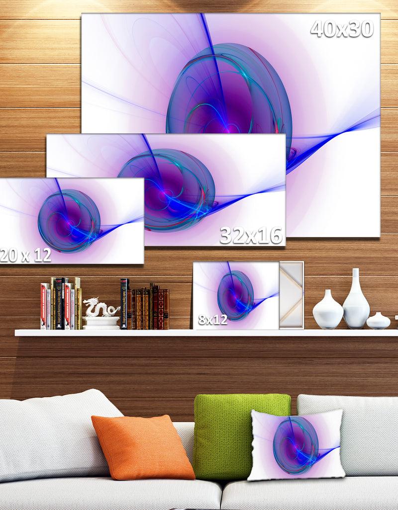 DesignQ Large Blue Fractal Design - Large Glossy Canvas Art Print