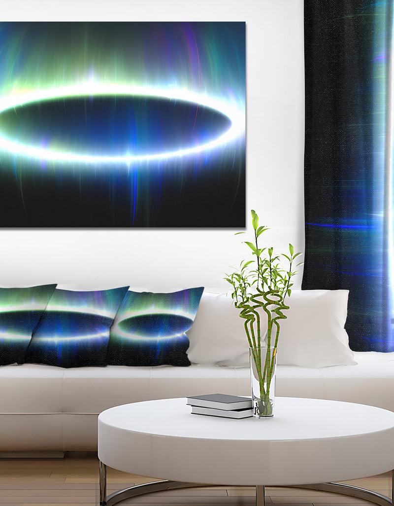 DesignQ Large Blue Oval Fractal Light - Abstract Wall Art on Canvas