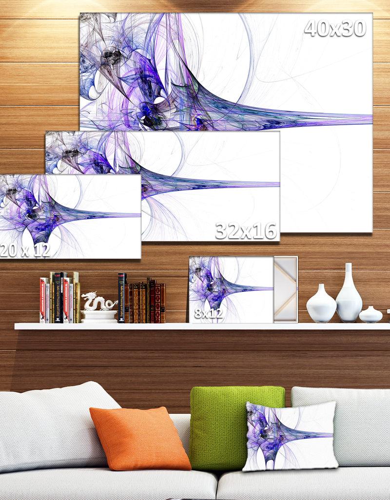 DesignQ Large Fractal Artwork Blue - Abstract Digital Art Canvas Print