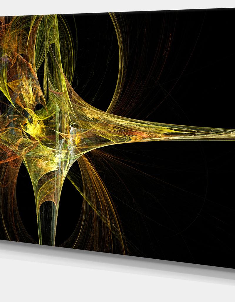 DesignQ Large Fractal Artwork Yellow - Abstract Digital Art Canvas Print