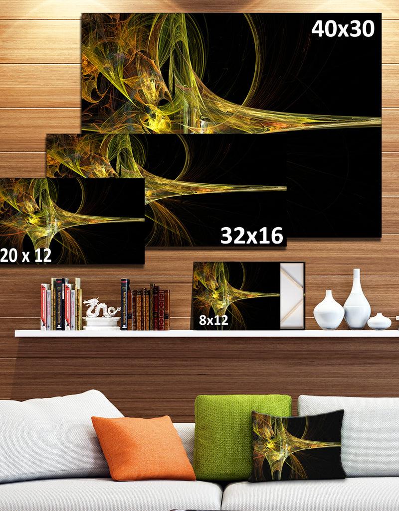 DesignQ Large Fractal Artwork Yellow - Abstract Digital Art Canvas Print